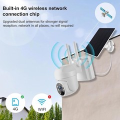 Solar-Powered 360° Live View Camera with 2K Color Night Vision & Alerts