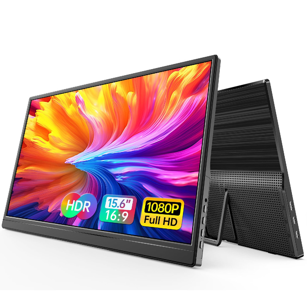 Wgk 15.6 Inch Portable Monitor 1080P Fhd Travel Display Hdmi/Usb-C Compatible