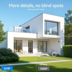 4MP Solar Security Camera System Wireless Outdoor Audio with 4.3inch Monitor