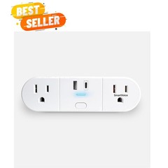 SmartVoice 4-in-1 Wall Plug, Voice Control Smart Outlet w/ 2 AC 1 Voice + 1 A…