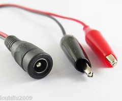 5pcs Medium Alligator Clip to 2.1×5.5mm DC Jack Female DC Power Cable 30cm/1FT