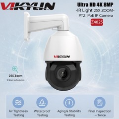 Vikylin 4K 8MP 25X Zoom PoE Security Camera PTZ Auto Tracking Outdoor 2Way Audio