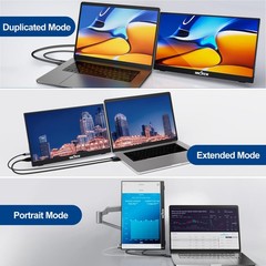 Innoview Portable Monitor 15.6 1080P For Laptop Protective Sleeve Built-In 90