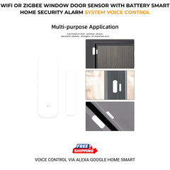 Smart WiFi/Zigbee Door Window Sensor Home Security Alarm Battery Powered Wireles
