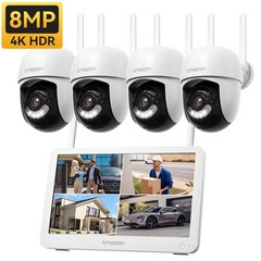 12″LCD Monitor 10CH 8MP NVR WiFi IP Outdoor Wireless Security Camera System CCTV