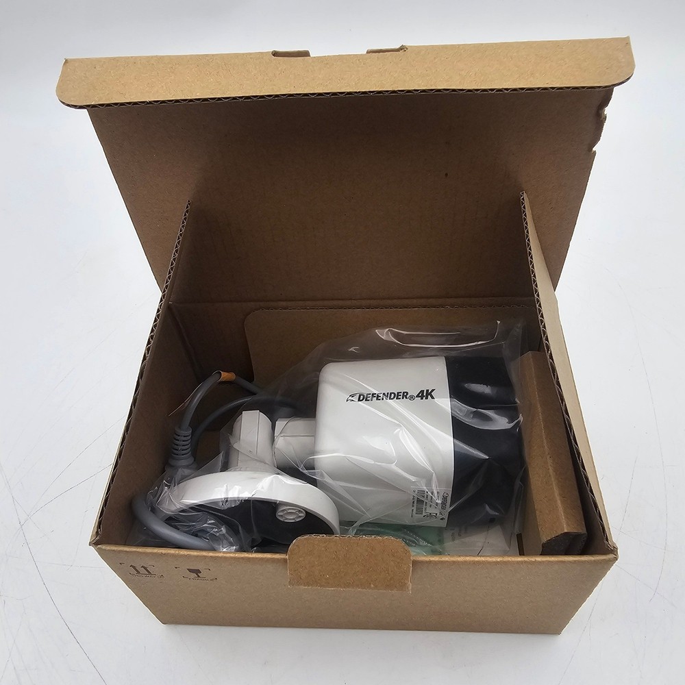 Defender 4K Wired Bullet Security Camera 3.6mm Lens 4KCB1V2 White Black