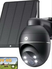 Solar Security Camera with 4G LTE Cellular SIM Card No WiFi Outdoor Night Vision