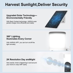 ANRAN Solar Battery Powered Wireless Security Camera Outdoor WiFi Night Vision