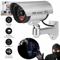 2X Waterproof Fake Camera CCTV Realistic Dummy Security With Flashing LED Light