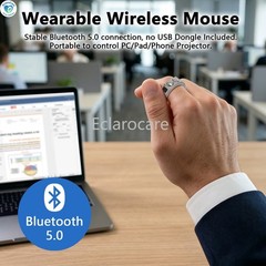 Size 12 Bluetooth Smart Ring Mouse Wireless Finger Control PC Pad Phone Screen