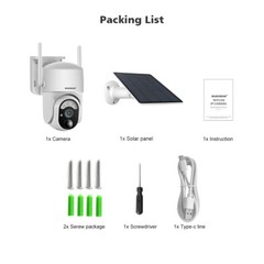 5MP 4G LTE Cellular Security Camera Solar – SIM Card, Wireless Outdoor No WiFi