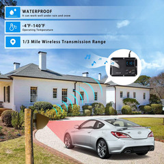 Solar Driveway Alarm Wireless Outside 1800ft Range Motion Sensor & Detector
