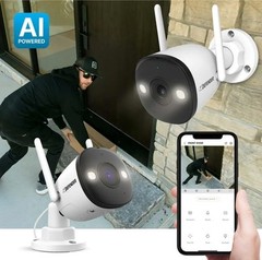 Defender Powered 4K Guard Pro Wi-Fi 6-Plug-in Security Camera Set Of 5 Available