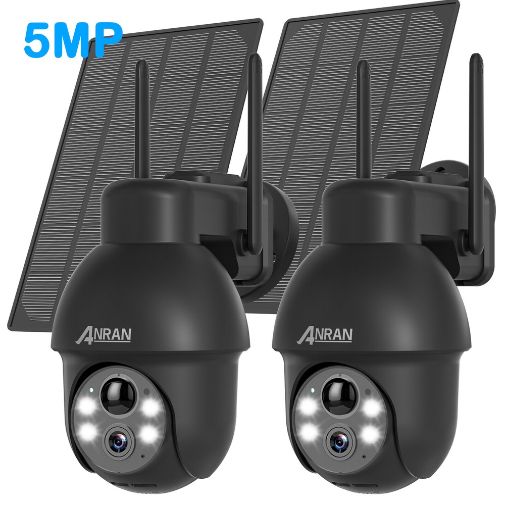 ANRAN 5MP Solar Battery Security Camera Outdoor Wireless WIFI Free APP Audio IR
