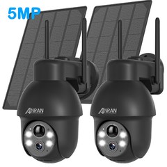 ANRAN 5MP Solar Battery Security Camera Outdoor Wireless WIFI Free APP Audio IR