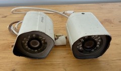2x Zmodo Outdoor Security Bullet Cameras (Model: ZP-IBH15-W) – For Parts