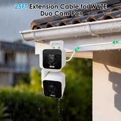 25FT Power Cable for WYZE Cam Pan V4, WYZE Duo/Solar Cam Pan, for eufy SoloCa…