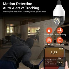 5MP 5G WIFI Bulb Camera TUYA Smart Life PTZ Outdoor Cam Work with Alaxa Google