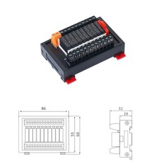 SK Series Relay Module PLC Amplifier DIN Rail Pluggable 4/6/8/10/12/16 Channel
