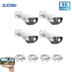 ZOSI 8MP 4K PoE IP Add-on Cameras Weatherproof Night Vision with Ethernet Cables