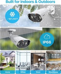 ZOSI 2K 8CH Spotlight Wireless Security Home Camera System with Two-Way Audio