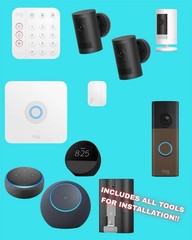 Ring Alarm Pro Bundle 3 Cameras 2K Doorbell Keypad 3 Echo Alexa Smart Home