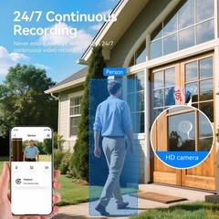 4MP 2.5K Window Camera Wireless Security Camera 7/24 Recording 5G&2.4G WIFI