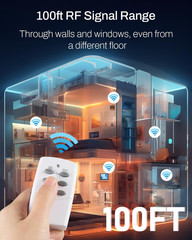 Wireless Remote Control Outlet with 2 Individual Switch Control, Compact Design