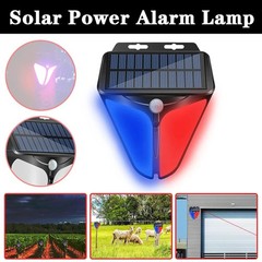 2PKS Solar Alarm Light LED Strobe Light Wireless Motion Sensor Detector Outdoor
