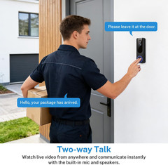1080P Wireless Wi-Fi Doorbell Camera for Home Safety, Night Vision, 2-Way Audio,