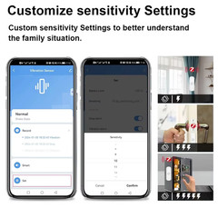 Smart Vibration Sensor ZigBee Sensor Monitor App Control Security Protection