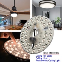 24W 5.3″ LED Ceiling Fan Light Kit in Diameter, 3CCT (3500K 4500K 6000K)