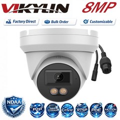 Vikylin 8MP PoE IP Full Color Night Vision Camera Outdoor/Indoor Metal Housing