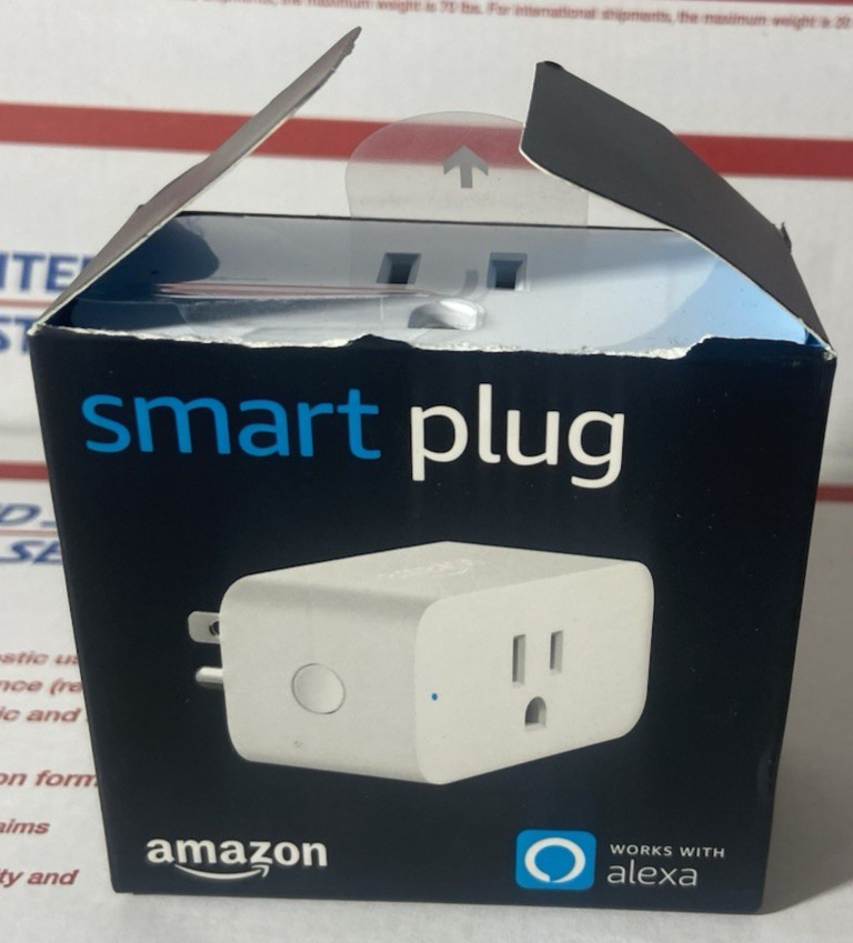 Amazon Alexa Smart Plug White 3 Prong – New Open Box W/ Original Plastic On Unit