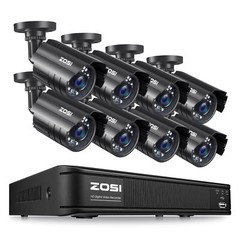 ZOSI H.265+ 8CH HD 5MP-Lite DVR 1080P Outdoor Home Security Camera CCTV System