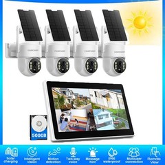4MP Wireless Home Security Camera System Solar Wifi IP Cameras 10” Monitor NVR