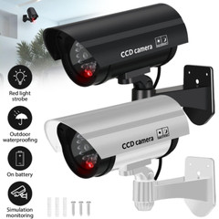 Surveillance Security Flashing LED Light CCTV Dummy Camera Fake Monitor IP54