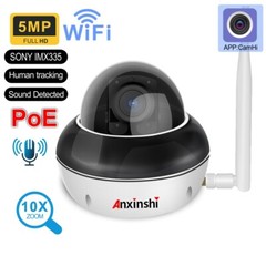 5MP 10XZoom Human Tracking AI wireless Camera P2P Onvif mini PoE MIC PTZ Camera
