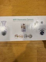 WiFi Panorama E27 Bulb Security Camera 5G Indoor 2304×1296 Alexa White
