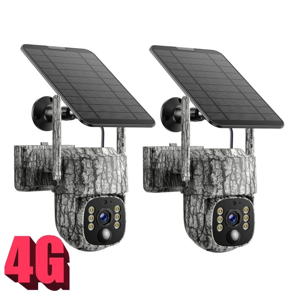 Voopeak TC32 4G Trail Camera 2.5K Solar PTZ Security Cam Hunting Wildlife 2 Pack