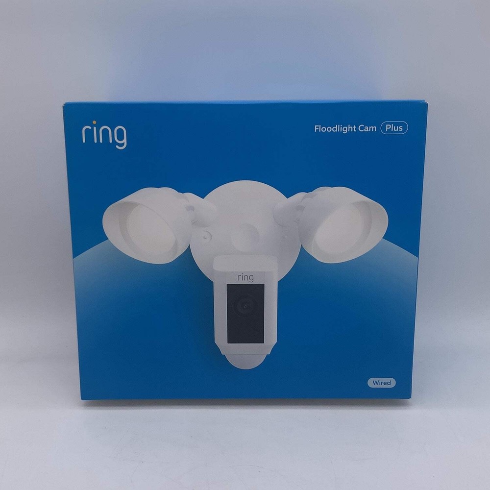 New Ring Floodlight Cam Plus Outdoor Camera White B08F6GPQQ7