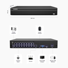 SANNCE 4K 8CH 16 NVR 5MP POE AI Security IP Camera System Outdoor Two Way Audio