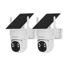 Solar Battery Powered Camera WiFi6 Wireless Security System PTZ Outdoor 2PACK