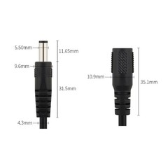 Extension Power Cable for Starlink mini, 10Ft Female to Male DC 10 Ft, Black