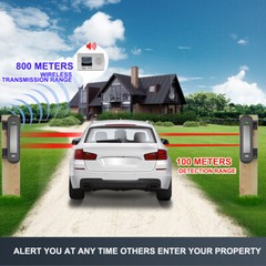 HTZSAFE Solar Wireless Driveway Alarm System No Wiring No Need Replace Battery