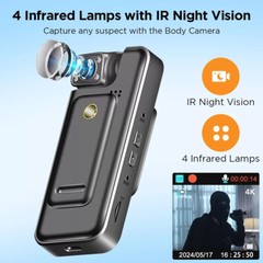 4K WiFi Camera 1080P DVR Video Audio Recorded IR Night Camcorder Police Body Cam