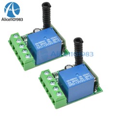 2PCS 433MHZ DC12V 10A 1CH Wireless Relay RF Remote Control Switch Receiver Kit