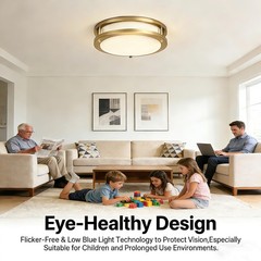 Drosbey 36W Dimmable LED Ceiling Light Fixture, Flush Mount 36W, Brush Nickel