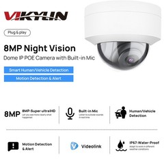 VIKYLIN MINI Dome POE IR30M 8MP 4K Security CAMERA MIC Outdoor/indoor ONVIF Lot