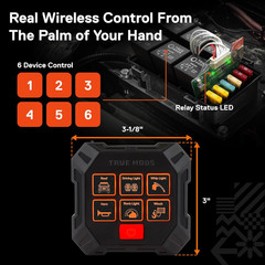 12V DC Wireless 6 Gang Switch Panel Controller Kit [USB-C Rechargeable] Unive…